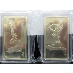 2 x .999 Gold clad Pin Up girl bars - 2012