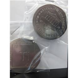 2 x .999 Solid Titanium Bullion Investor Rounds