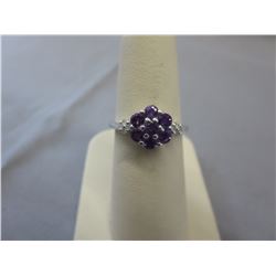 Amethyst & Diamond cluster ring