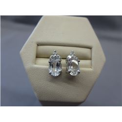 New - White Topaz & Diamond stud earrings