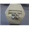 Image 1 : New - White Topaz & Diamond stud earrings