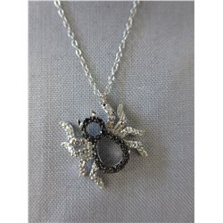 Black & White Diamond studded spider necklace