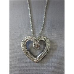 Black & White Diamond reversible heart necklace