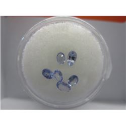 Gem jar: 6 oval cut Tanzanite gemstones
