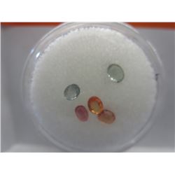 Gem jar: 5 Oval cut assorted coloured Sapphires