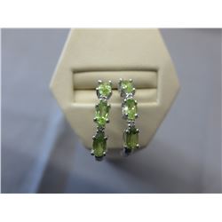 New -  oval cut Peridot earring set with 4 Diamonds