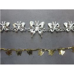 2 x .925 Silver & Gold clad butterfly bracelets