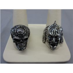 2 Man's biker style rings