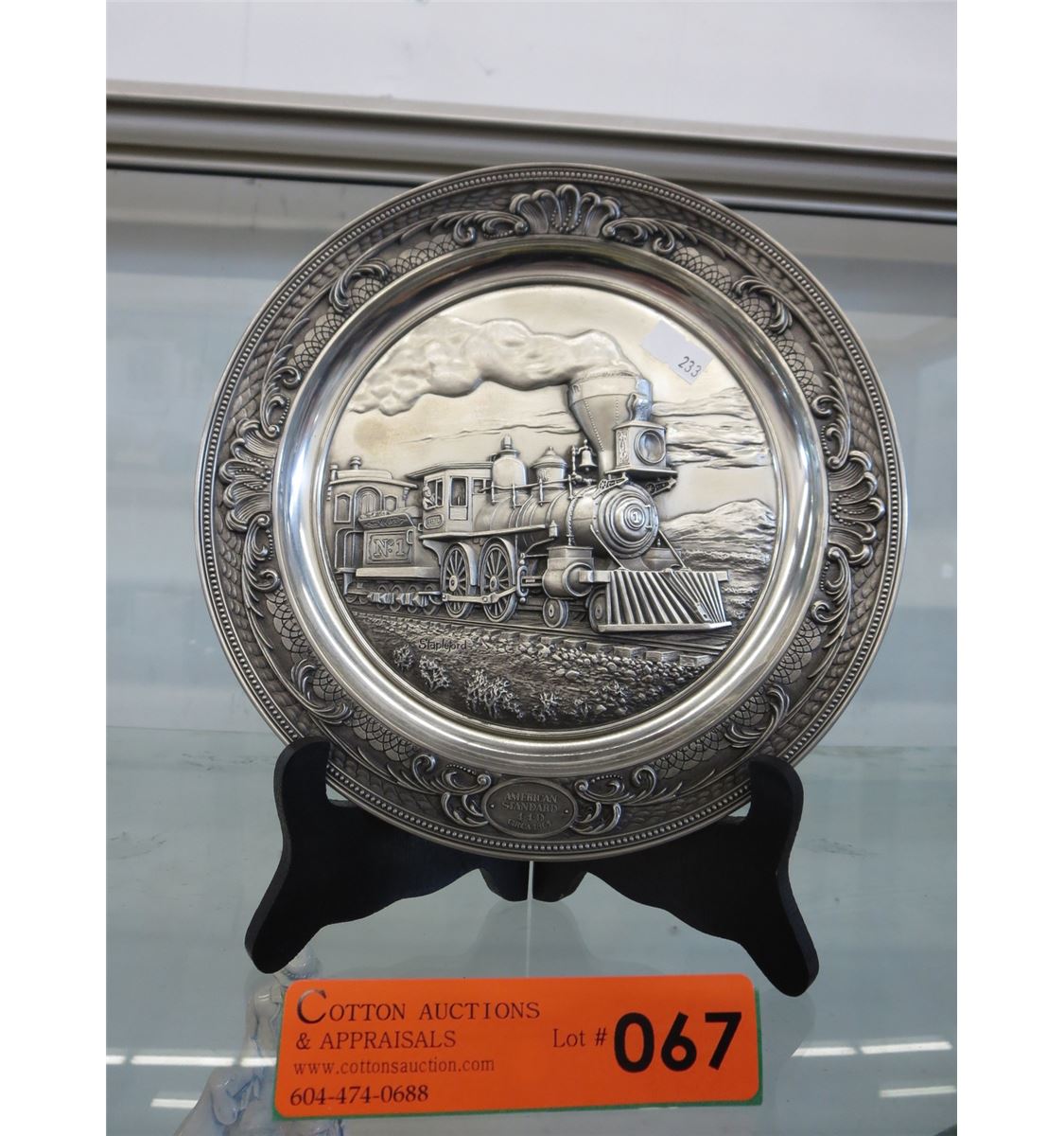 Pewter Collector train plate by Rhodes Studio