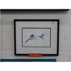 Framed Richard Shorty Print -Hummingbird/Butterfly
