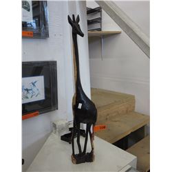 Carved wood Giraffe statue
