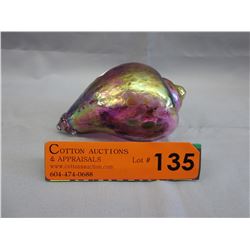 Purple iridescent art glass shell