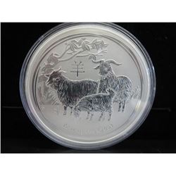 10 Oz. -. .999 Silver 2015 Year of the Goat Coin