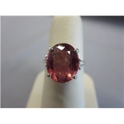 4.59 CT Oval Cut Tourmaline ring - Bubble Gum Pink