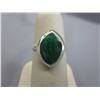 Image 1 : Custom Made Sterling Silver Emerald Solitaire Ring