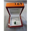 Image 2 : Custom Made Sterling Silver Emerald Solitaire Ring