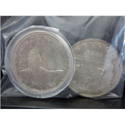 2 Canada Silver Dollars, 1959 and 1967