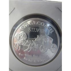 .999 Silver 1 Troy oz. Stagecoach design Art Round