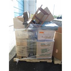 Skid of assorted storage locker household goods