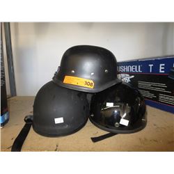 3 Used motorcycle helmets