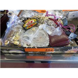 Small box of assorted jewelry & collectibles
