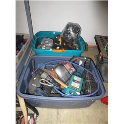 2 Totes of power tools, many cordless