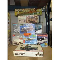 11 Model Kits - Trains & Automobiles