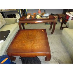 Wood coffee & hall tables - used