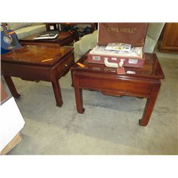 2 Wood end table with drawers - used