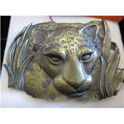 Vintage 80's Brass Leopard brooch