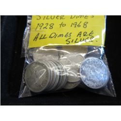 20 Canadian Silver dimes - 1928-68
