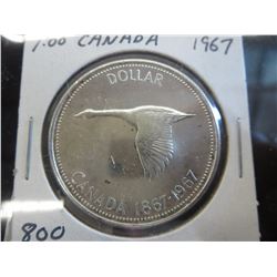 1967 Canadian Centennial Silver Dollar