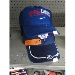 6 New -  ball caps with hockey logos