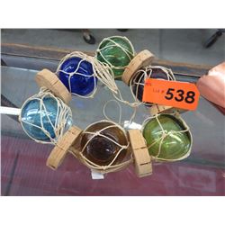 Japanese fish float with glass bobbles & cork