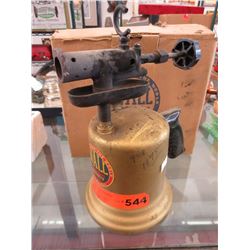 Vintage brass blow torch with original box