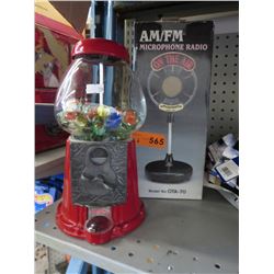 Gumball machine & microphone radio