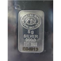 2 x .999 Silver 5 gram Turkish Mint bars