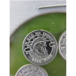 10 x .9999 Silver 1g. Statue of Liberty Rounds