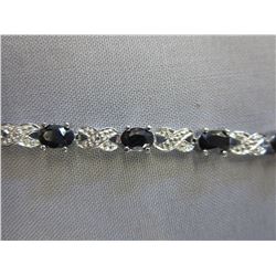 Blue Sapphire & Diamond tennis bracelet