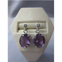 New - Diamond & Amethyst dangle earrings