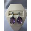 Image 1 : New - Diamond & Amethyst dangle earrings