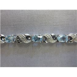 New - Blue Topaz & Diamond tennis bracelet