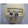 Image 1 : New Amethyst & Diamond stud earrings