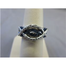 New - White & Blue Diamond studded ring