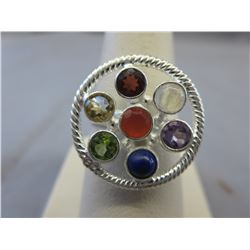 Sterling Silver Multi-Gemstone Ring - Custom Made