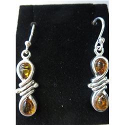 New - Sterling Silver & Baltic Amber earrings