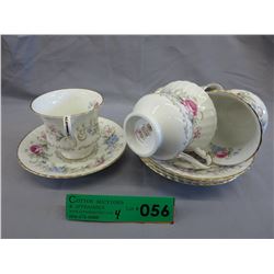 4 "Paragon" Bone china teacup & saucers