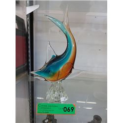 Vintage art glass swordfish statue