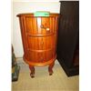 Image 1 : Round wood side table w/ 3 drawers