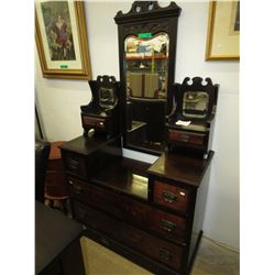 Antique Walnut Duchess dresser with tilt mirror
